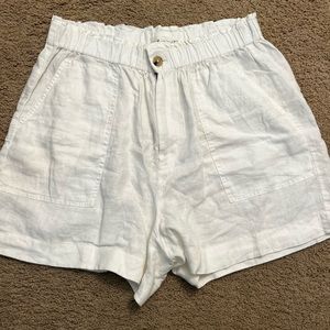 LOFT | LOU & GREY | White Linen Shorts | Size Medium